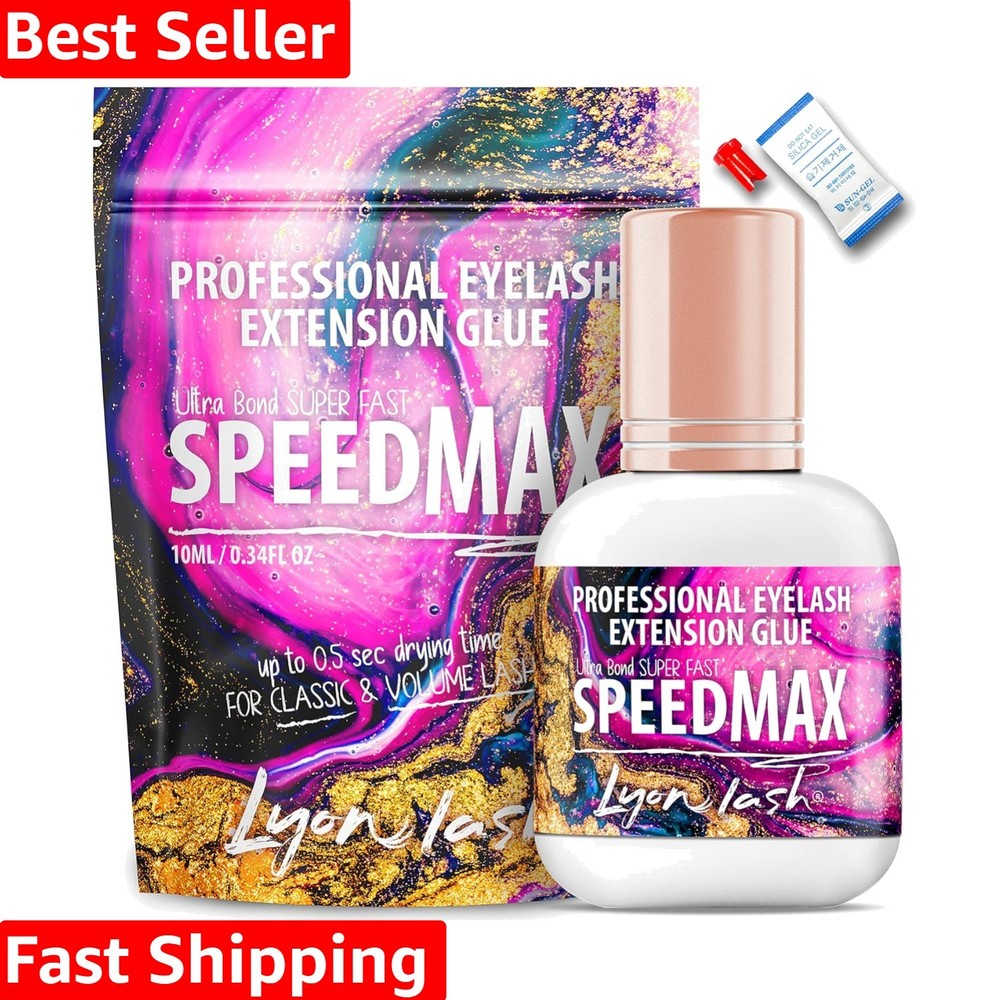 SPEEDMAX Eyelash Extension Glue | Quick-Dry 0.3-1.3 Sec | Professional Use 10ml