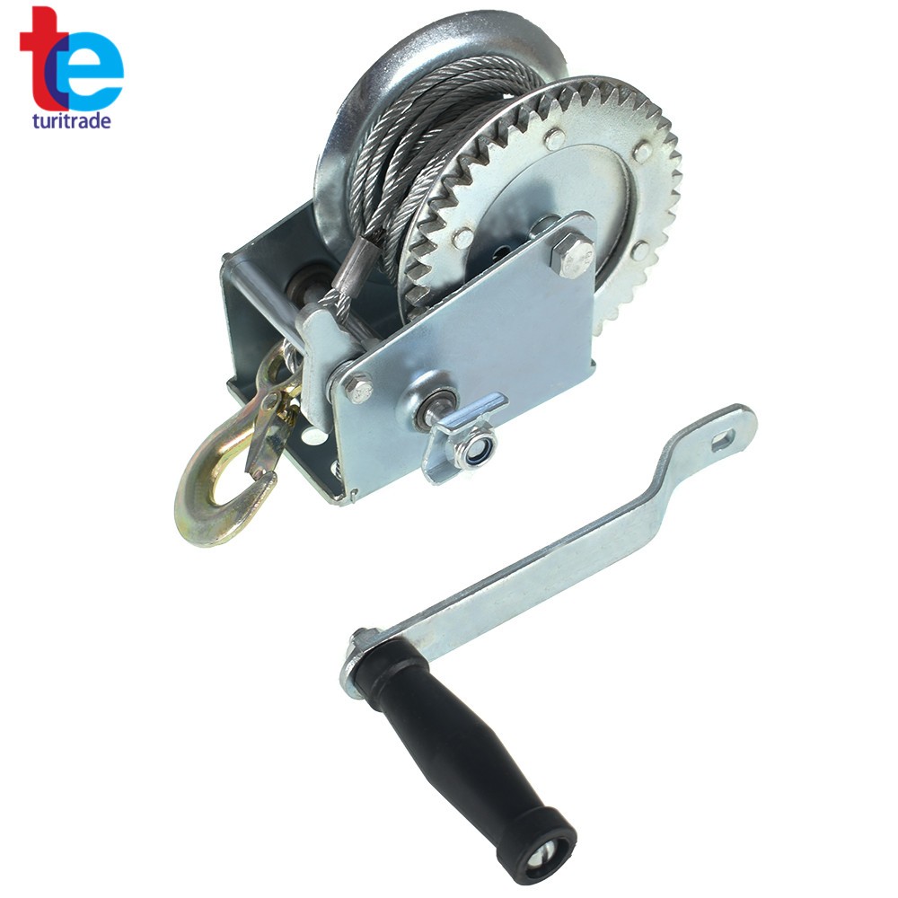 Manual Winches 1600lbs Boat Winch Hand Crank Winch With 10m (32ft) Cable