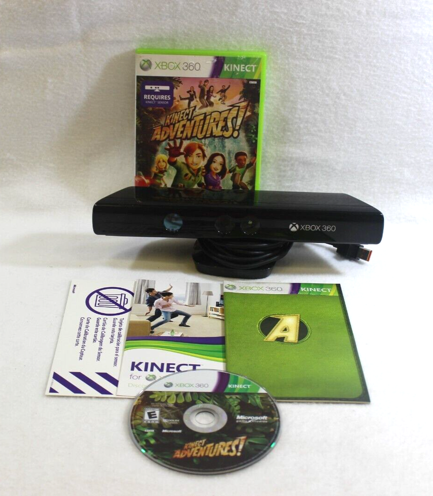 Microsoft Kinect Sensor for XBox 360 With Kinect Adventures Game ~ Complete