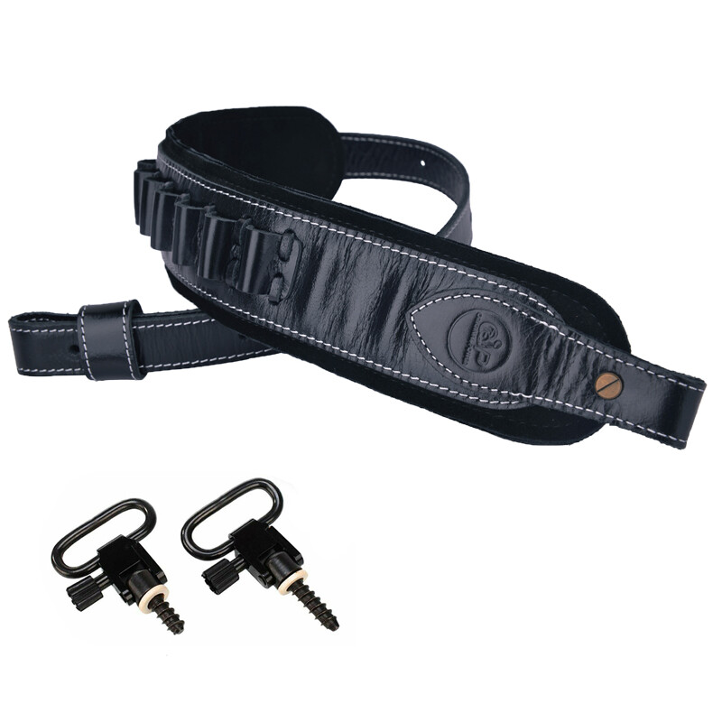 USA Cow Hide Leather Rifle Shell Holder Sling Strap For .30-30,.357,12GA .22lr