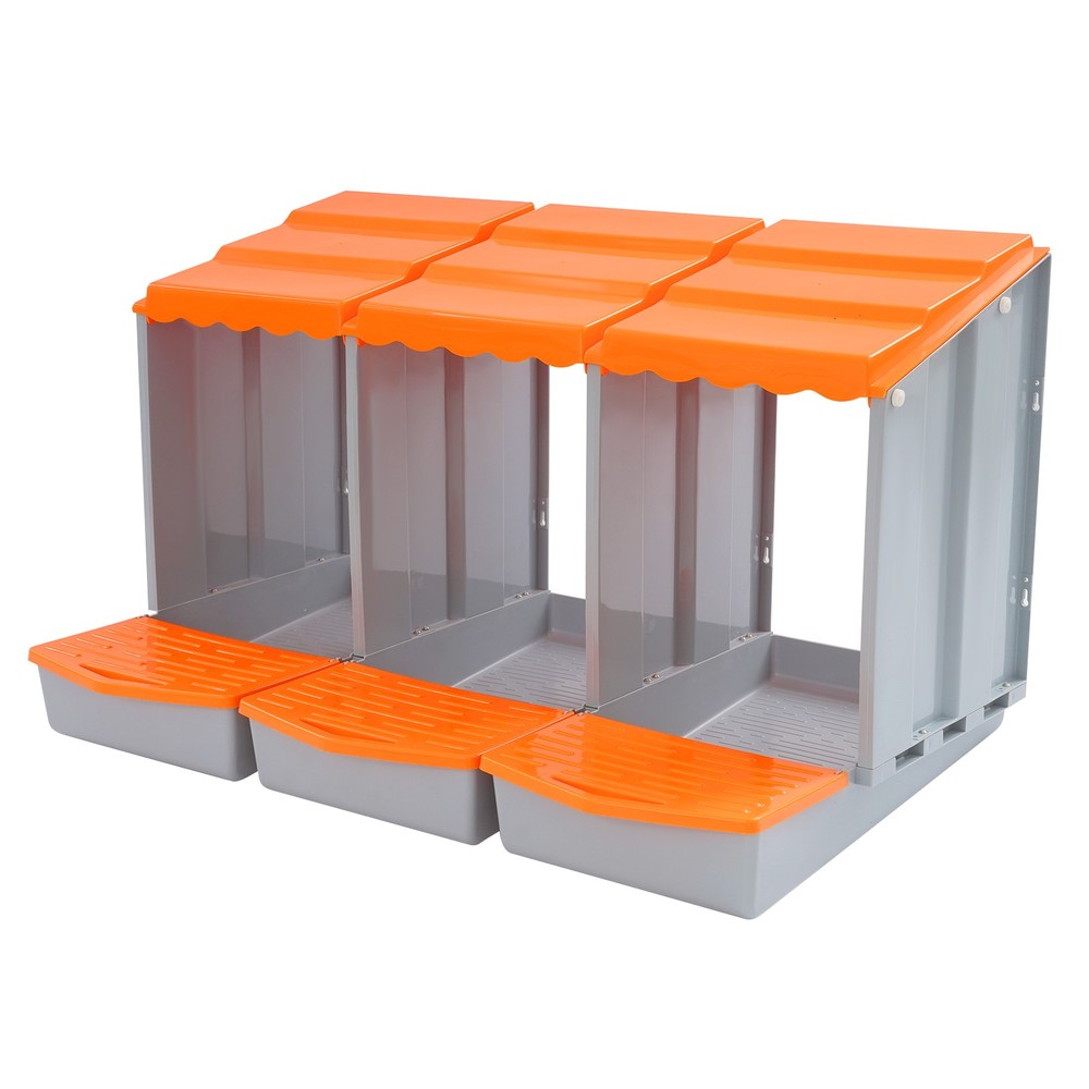 3-Compartment Modern Chicken Nesting Box Chicken Laying Box with Egg Collection