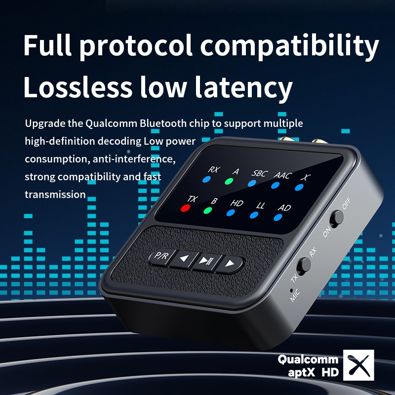 Bluetooth-Compatible 5.4 Audio Adapter APTX Receiver And Transmitter 2-In-1
