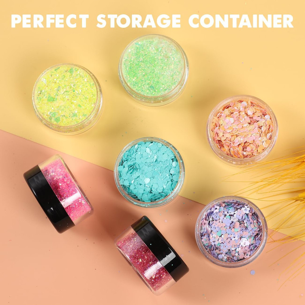 10 Gram 20 Count Sample Containers, Small Plastic Containers with Lids, Empty Sa