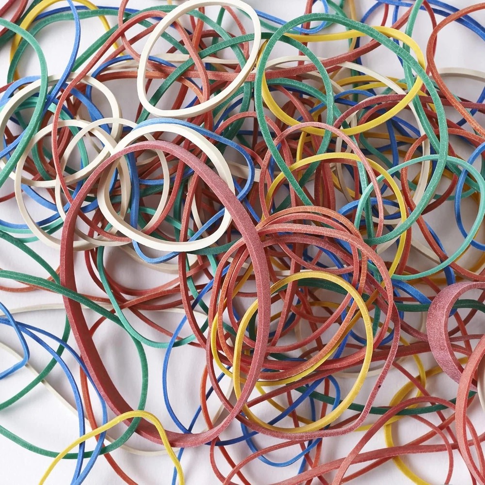 Assorted Color Rubber Bands Set Multi Size Elastic Office School Home Use Strong