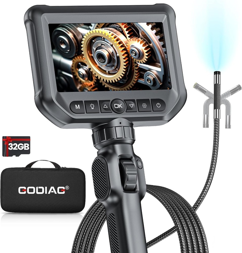 2 Way Articulating Borescope Camera Industrial Endoscope with Snake Scope Camera