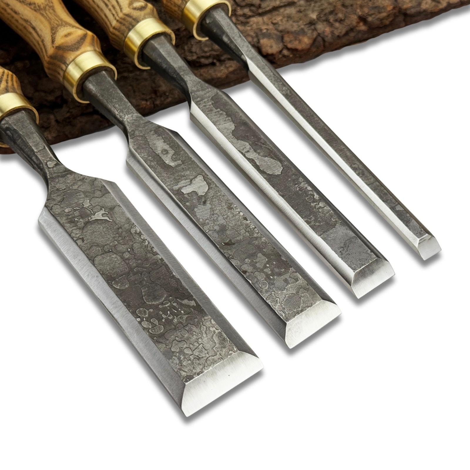 Wood Carving Chisels – Hand-Forged 52100 Steel Blades, Ash Handles, Woodworking
