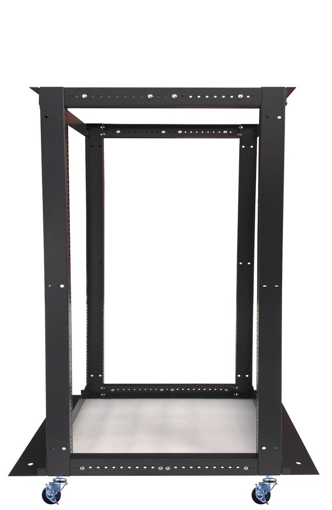22U 4 Post Open Frame 19" Network Server Rack on Caters Adjustable Depth 24"-37"
