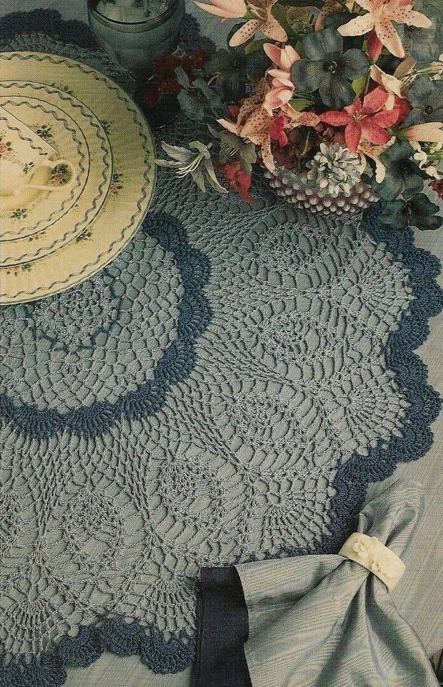 TABLE TOPPER DOILY 27" HOME DECOR DIGEST SIZE CROCHET PATTERN INSTRUCTIONS