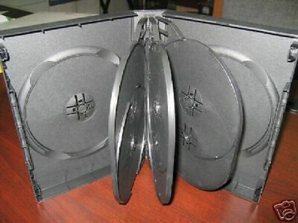 SALE! ONE HIGH QUALITY MULTI-8 8 DISC DVD CASES BOX, BLACK, 1 7/16" SPINE, SF003