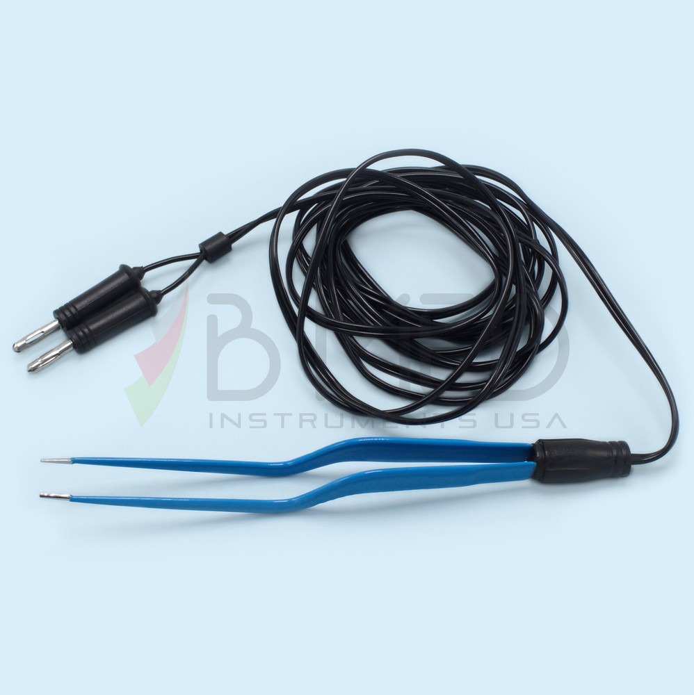 Disposable Bipolar Bayonet Tissue Forceps With Cable Insulated Electrosurgery