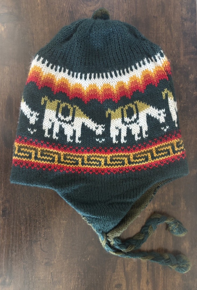 Peruvian Chullo Handmade Wool Beanie Cap Reversible