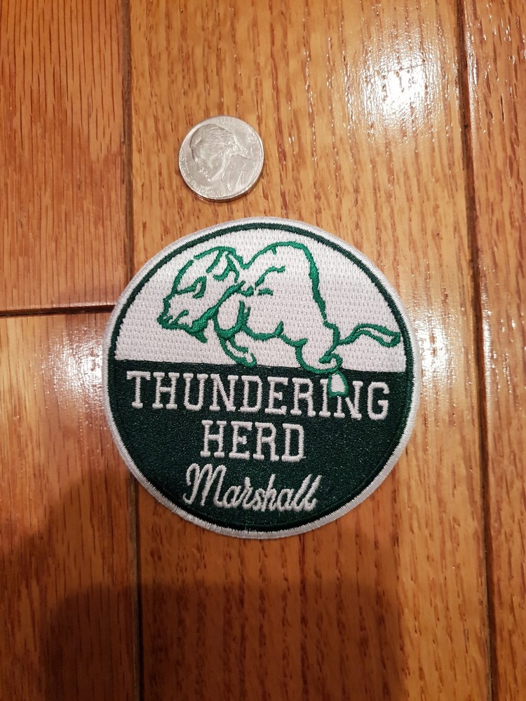 Marshall University Thundering Herd Vintage Embroidered Iron On Patch  3"X3