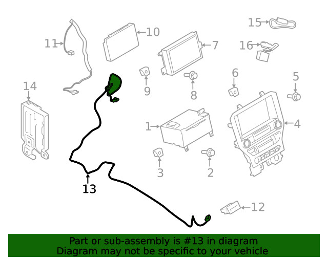 Genuine Ford GPS Navigation Control Module Connector FR3Z14D202A