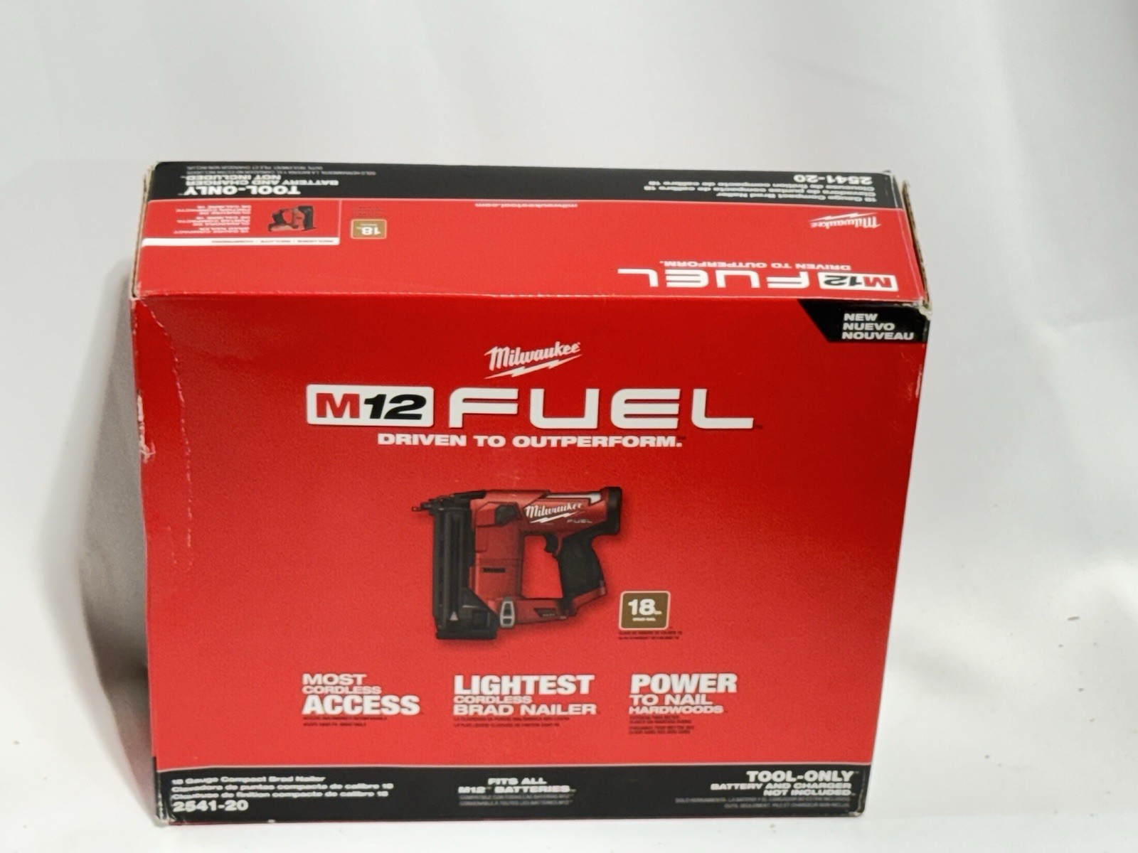 Milwaukee 2541-20 M12 FUEL 12V 18 Gauge Compact Brad Nailer - Bare Tool