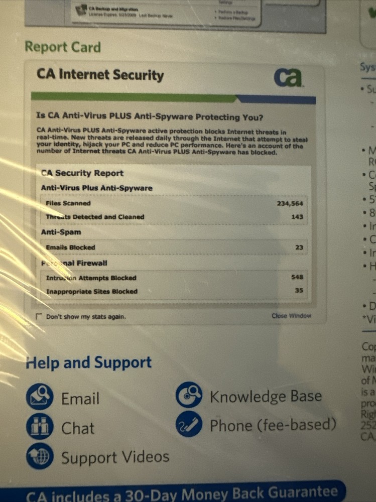 CA Internet Security Suite 2009 Computer Associates- Comprehensive Security/Data