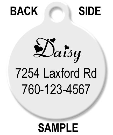 Personalized Pet ID Tags for Dog & Cat, Custom Cute BLUE PINK Paw, I'M LOST #182