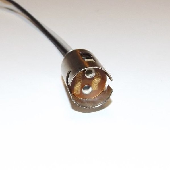 DOUBLE CONTACT BAYONET SOCKET WITH 9" WIRE LEADS NEW 30973J