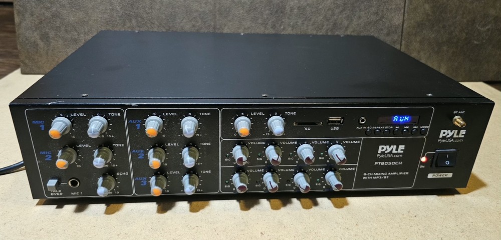Pyle PT8050CH 8 Channel Audio Source Mixer Amplifier System -Missing BT Antenna-