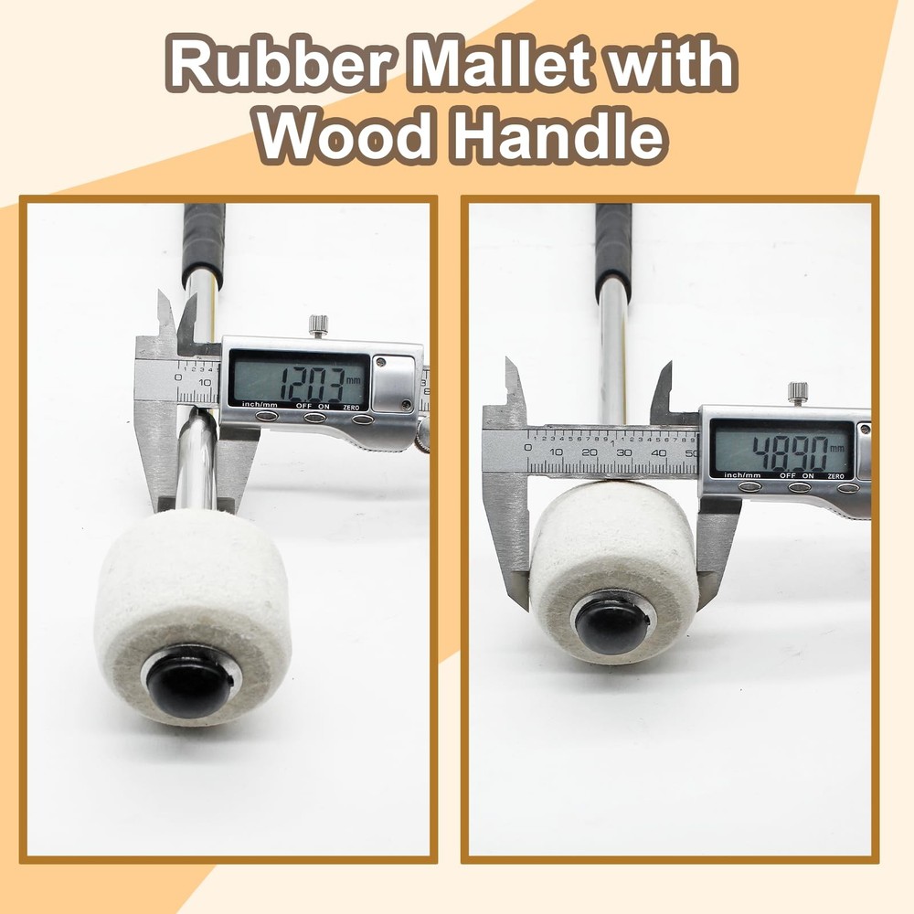 2 Pcs Marching Bass Drum Mallets, Wool Felt Drum Mallets Percussion with Stai...