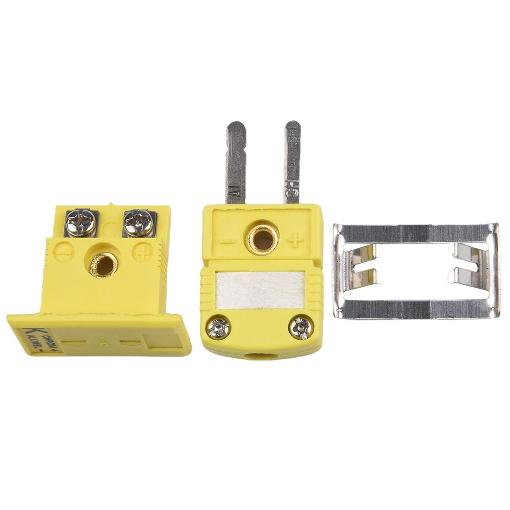 K Type Thermocouple Miniature Socket Yellow 1 Set Panel Mount Portable