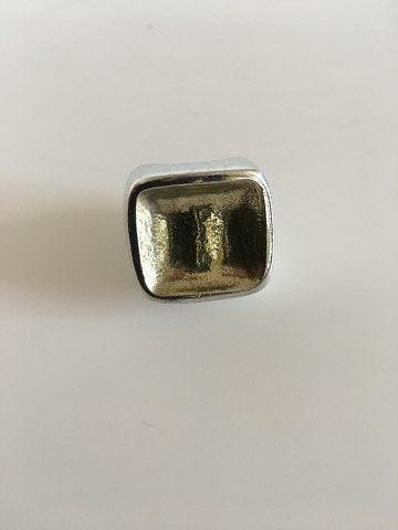 Hans Hansen Sterling Silver Ring with Gilded Top.