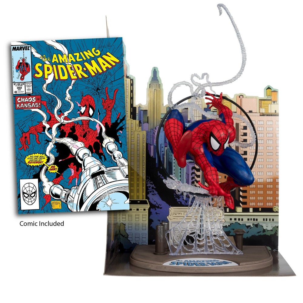 McFarlane Toys - Marvel Spider-Man 1:6th Scale Posed Figure with Scene & Comi...