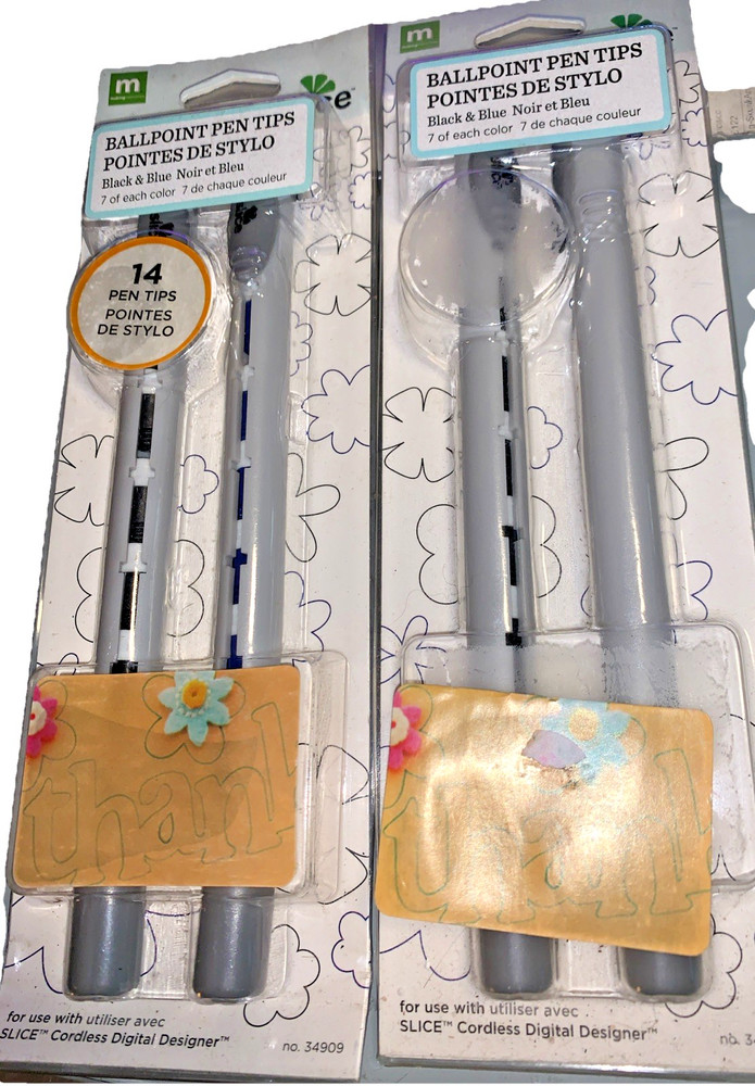 14 Slice Black & Blue Ballpoint Pen Tips For Use with Slice Cordless Designe