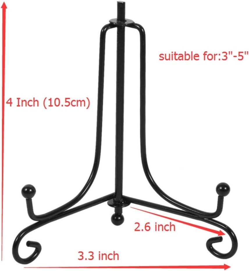 Compact Adjustable Black Iron Display Easels - 2 Pack for Home and Office