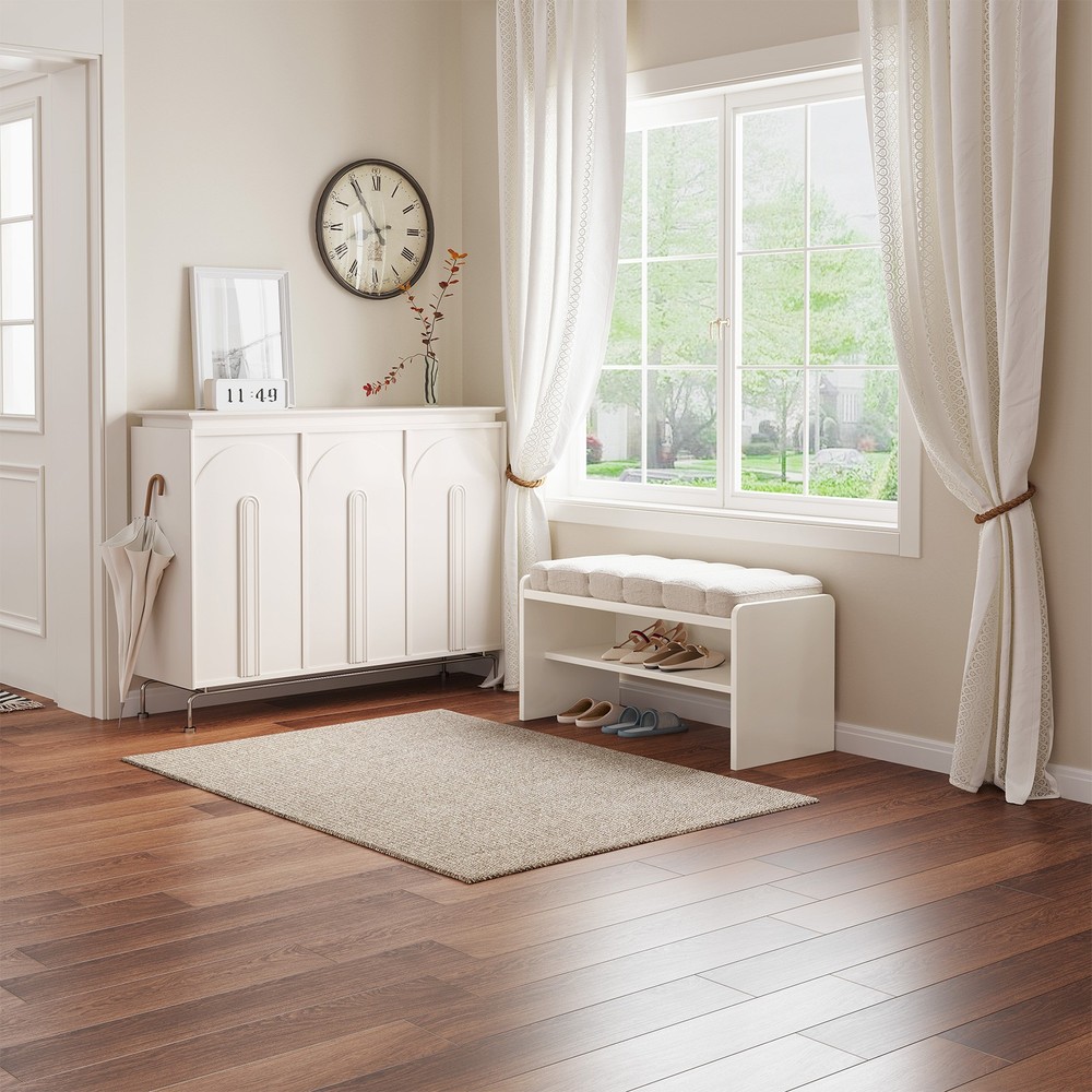 Multi-Functional Storage Bench Comfy Shoe Changing Stool Modern Entryway Bench