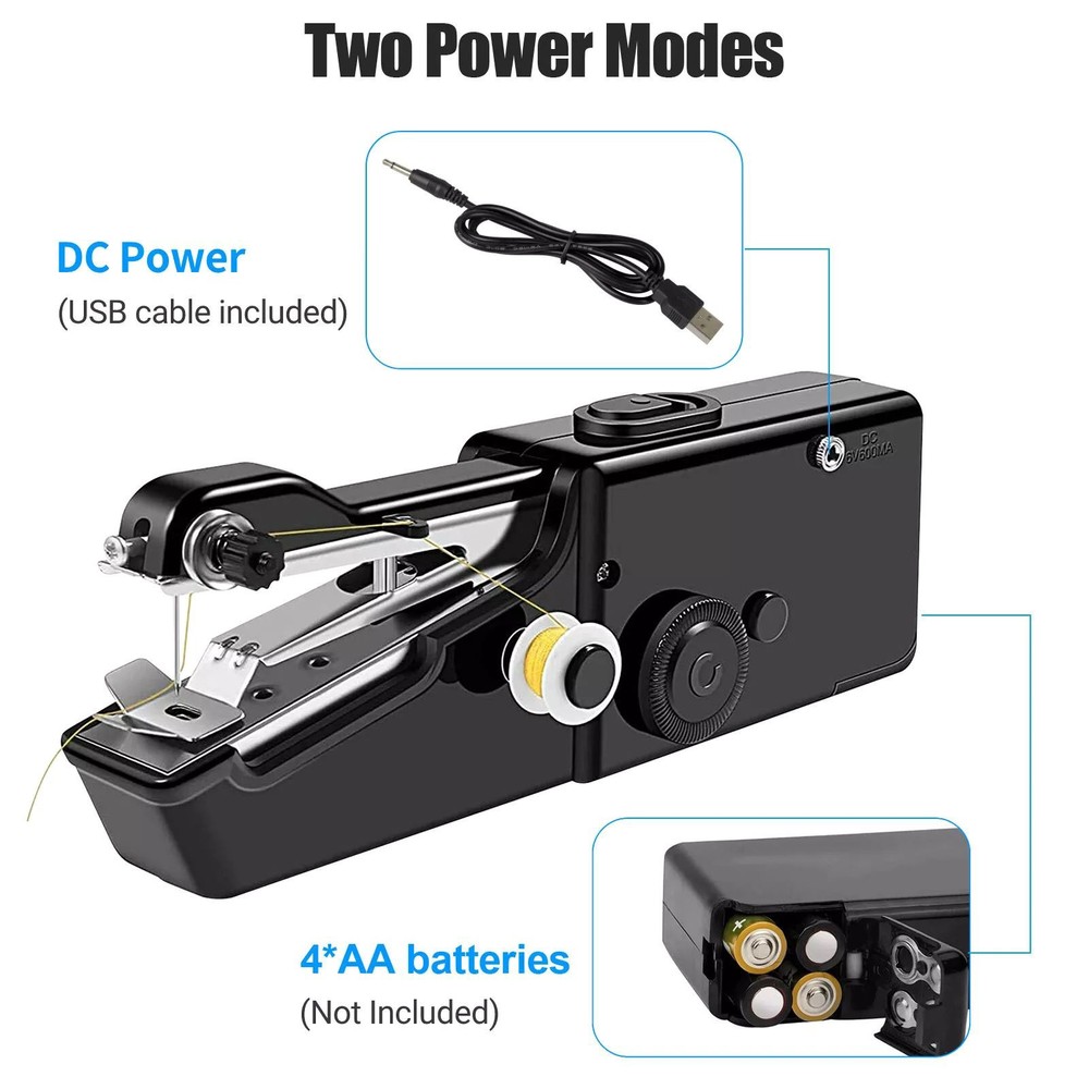 Handheld Mini Sewing Machine Stitch Electric Compact Tool Set w/ Accessories