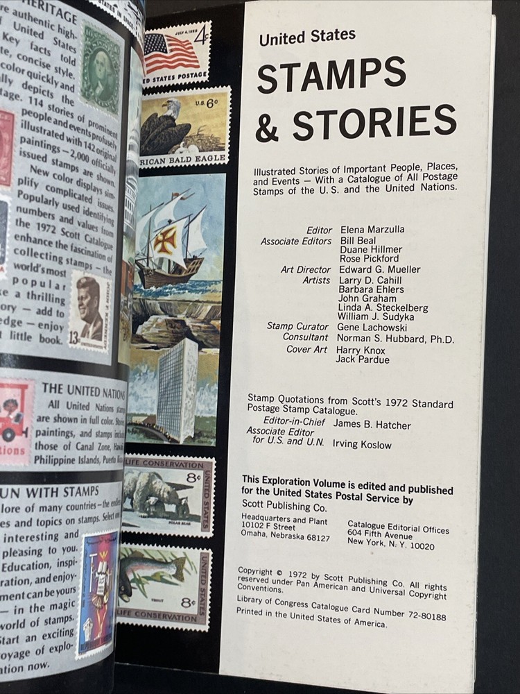 1972 USPS Stamps & Stories, 1st First Edition, Paperback Book