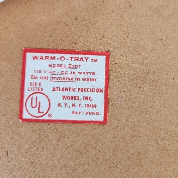 70s/80s Gold and White Warming Plate