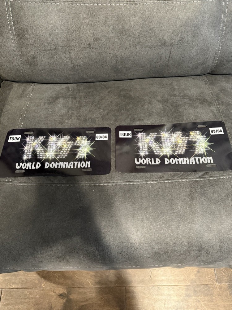 Kiss World Domination License Plates 2 Plates