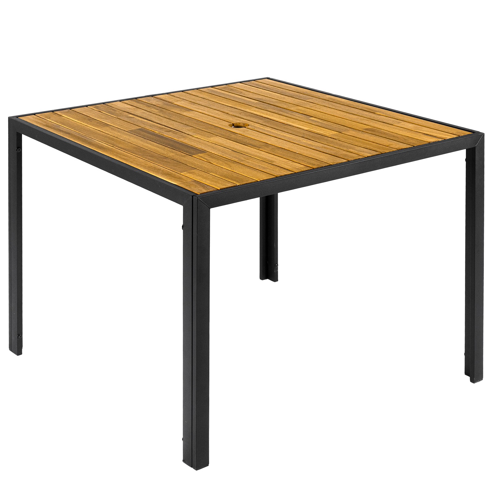36" Square Outdoor Dining Table for 4, Acacia Wood Patio Table with Slatted Top