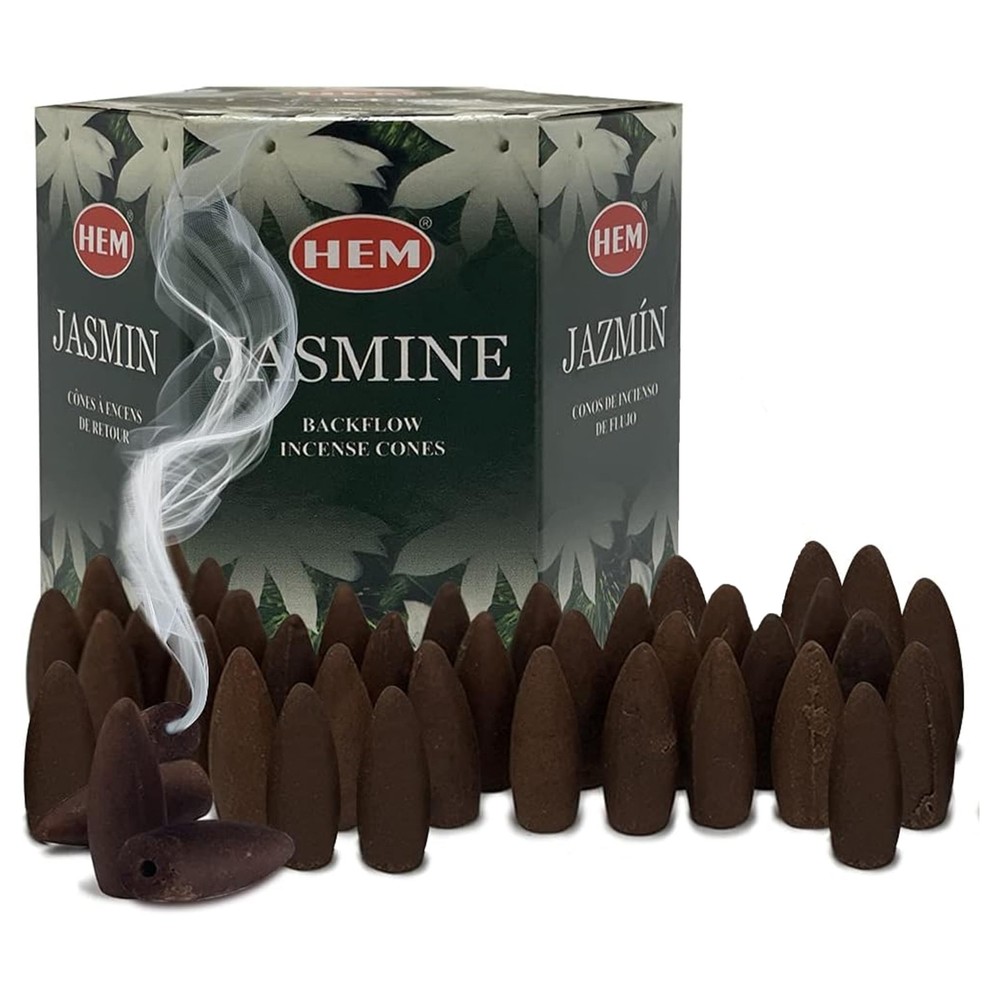 TRUMIRI Jasmine Backflow Incense Cones For Waterfall And Mat Bundle