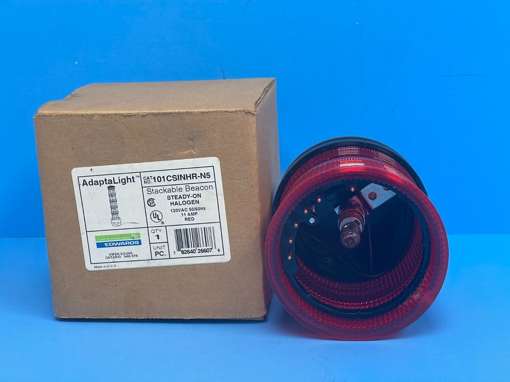 AdaptaLight 101CSINHR-N5 Red Stackable Beacon Steady on Halogen 120VAC