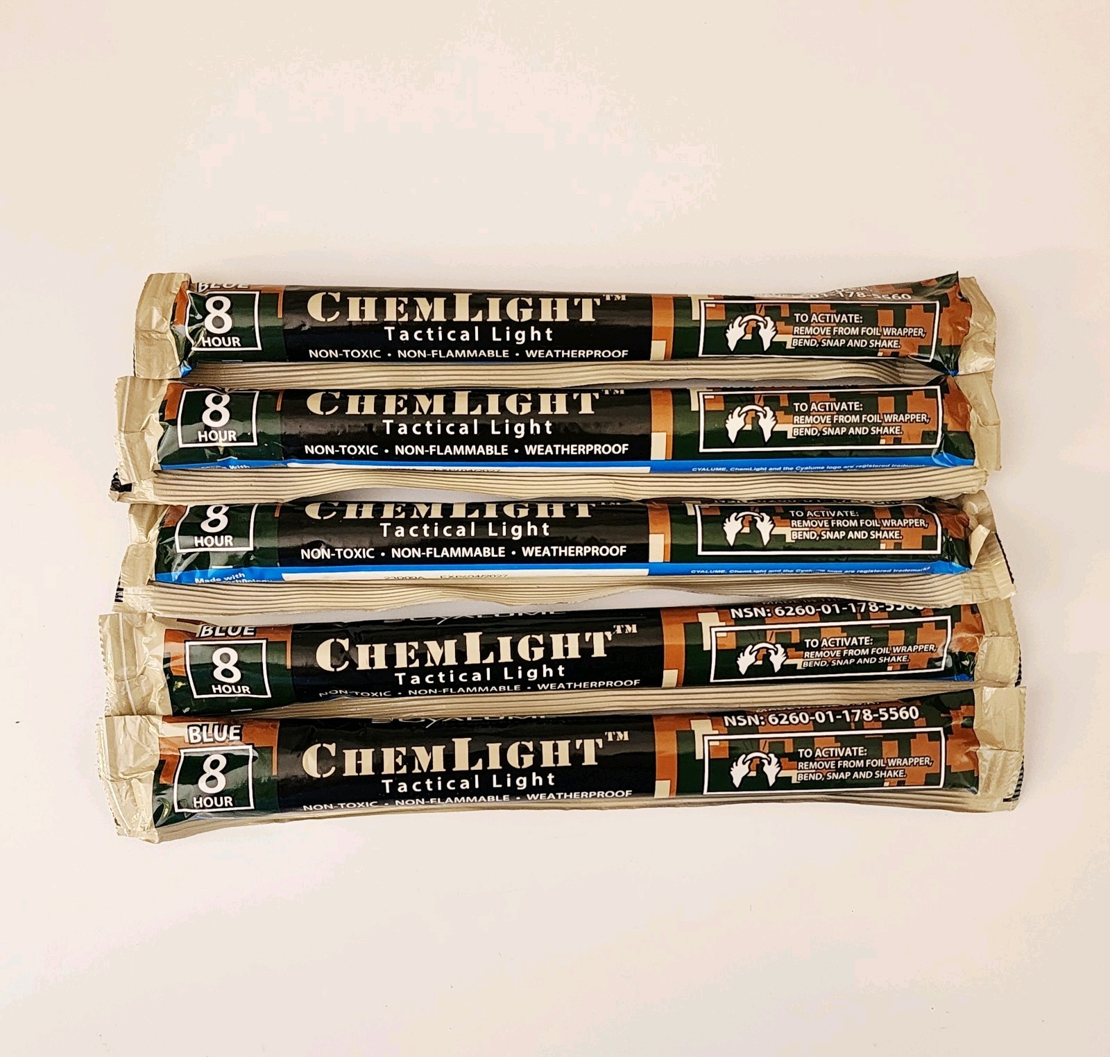 LC Industries ChemLight 6 inch Blue Box of 10 Military Grade Glow Sticks