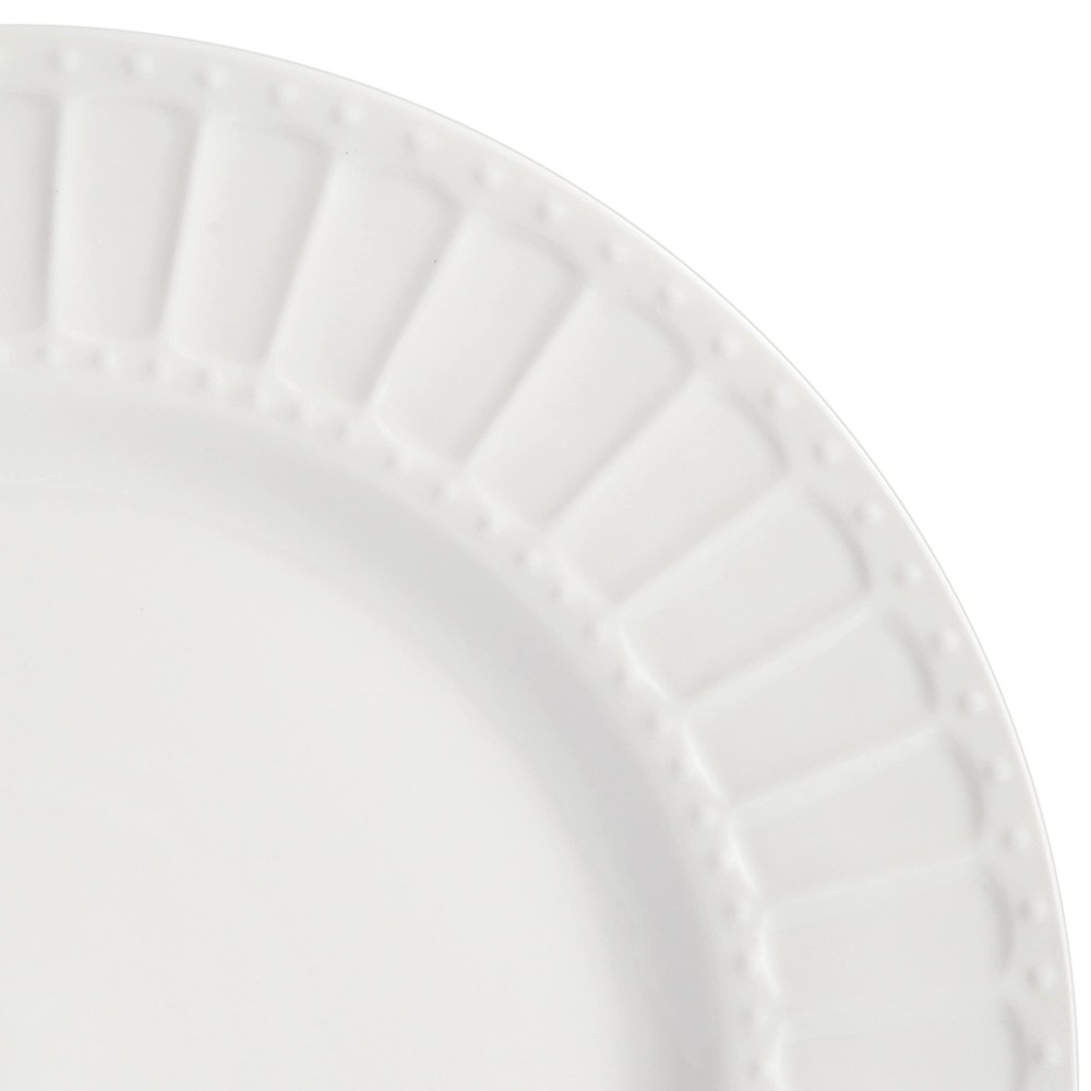 Gibson Home Gracious Dining 40 Piece Embossed Dinnerware Set for 8 White