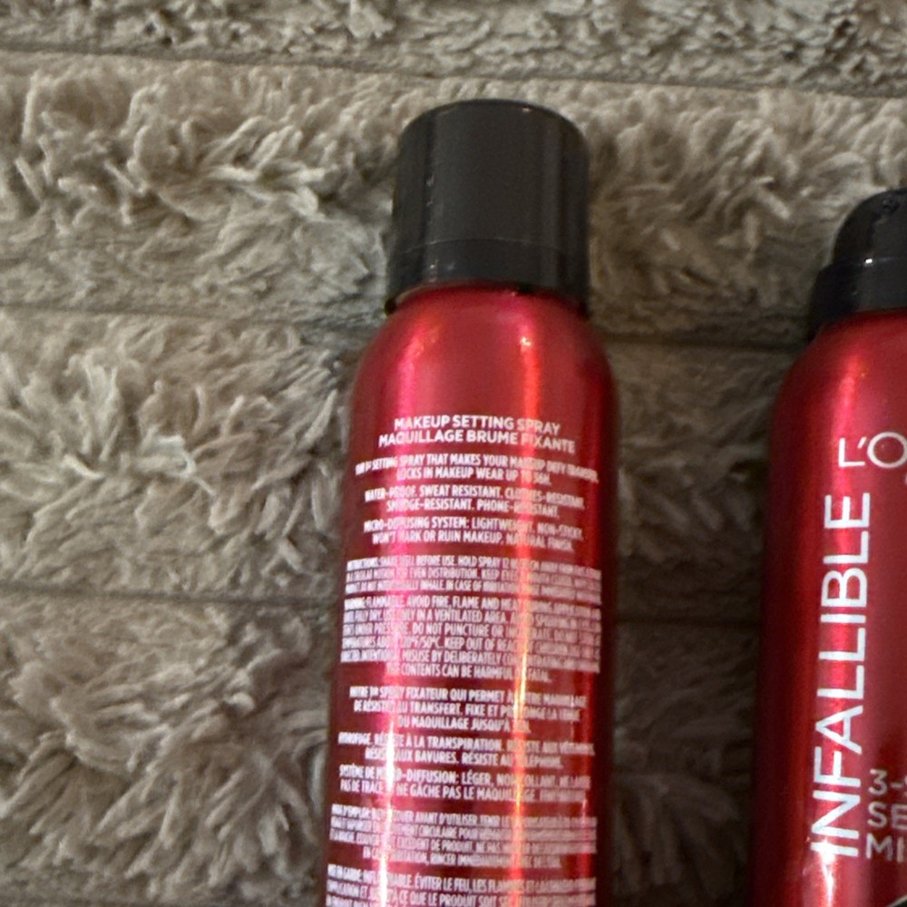 (2) L'Oreal Paris Infallible 3-Second Setting Spray Mist 3.9oz Larger “READ”