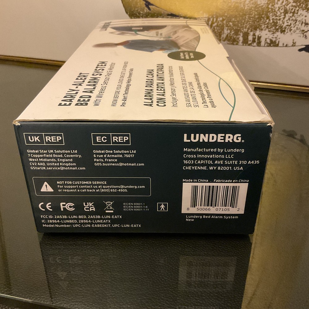Lunderg Senior Wireless Bedwetting Alarm System Long Range Pager Pad Elder Care