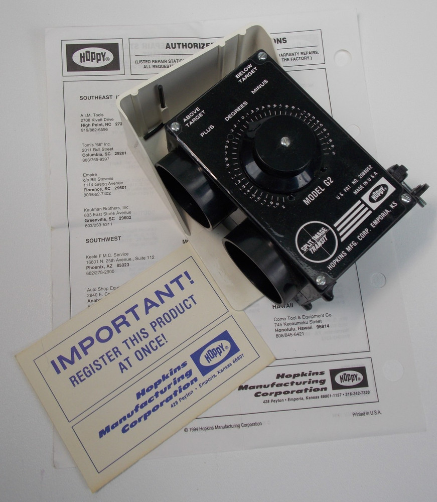 Vintage Hopkins Hoppy Split-image Transit Level Model G2 Case & Instructions