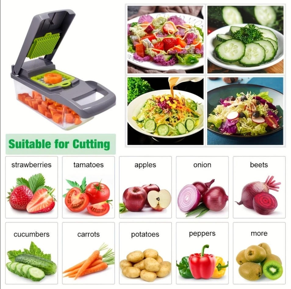 Multifunctional Vegetable Fruit Chopper Cutter - Home Kitchen Onion Veggie Dicer
