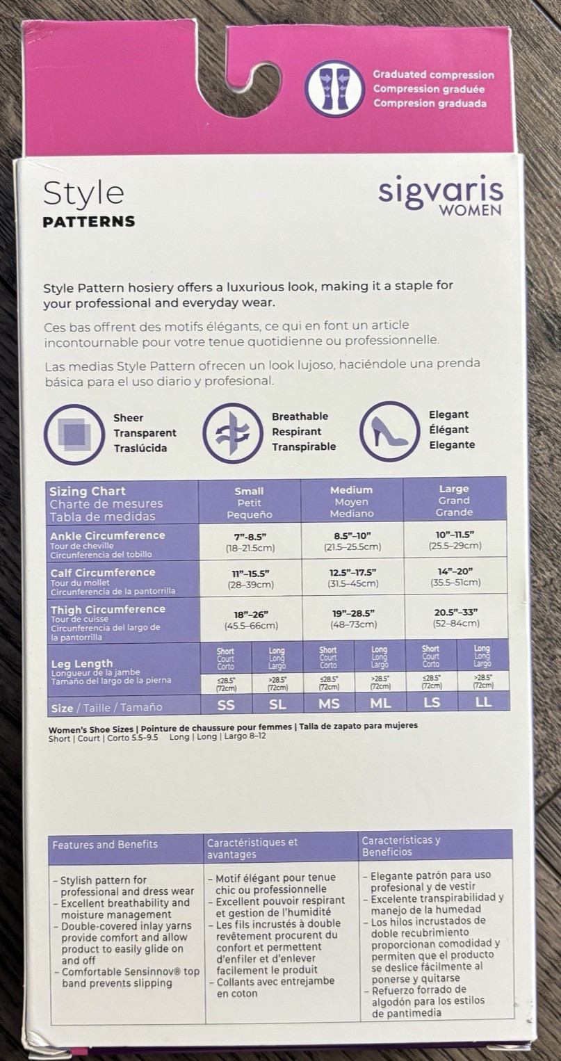 Sigvaris Sheer Womens Thigh Highs Black 15-20mm Hg Style 711