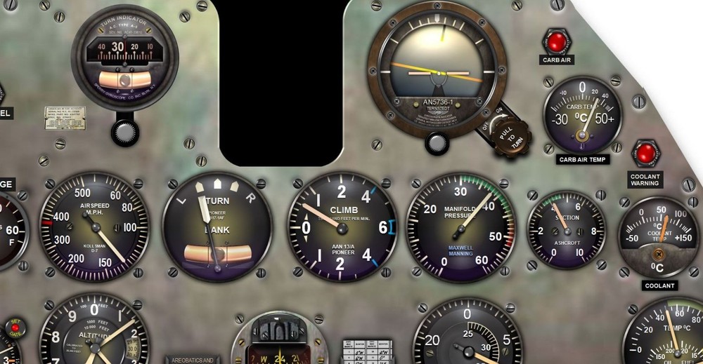 P40B & P49E WARHAWK COCKPIT instrument panel CDkit