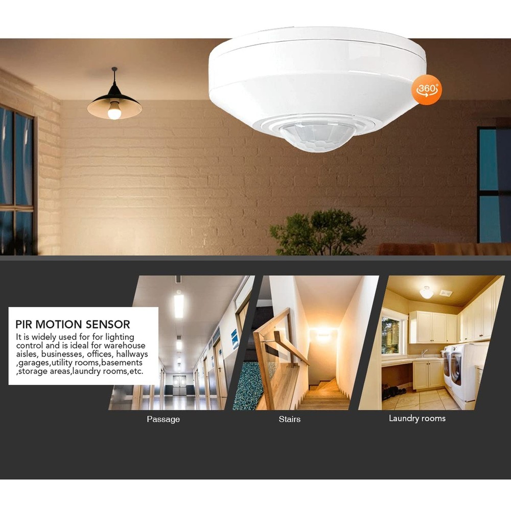 RAYZEEK Ceiling Mount Motion Sensor,360 Motion Sensor,110V-265V,1100W,Occupan...