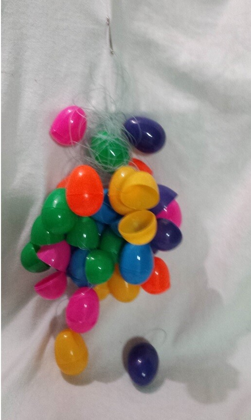 29 Easter Eggs Plastic w/ Monofilament Craft Holiday (Refillable and Re-Usable)