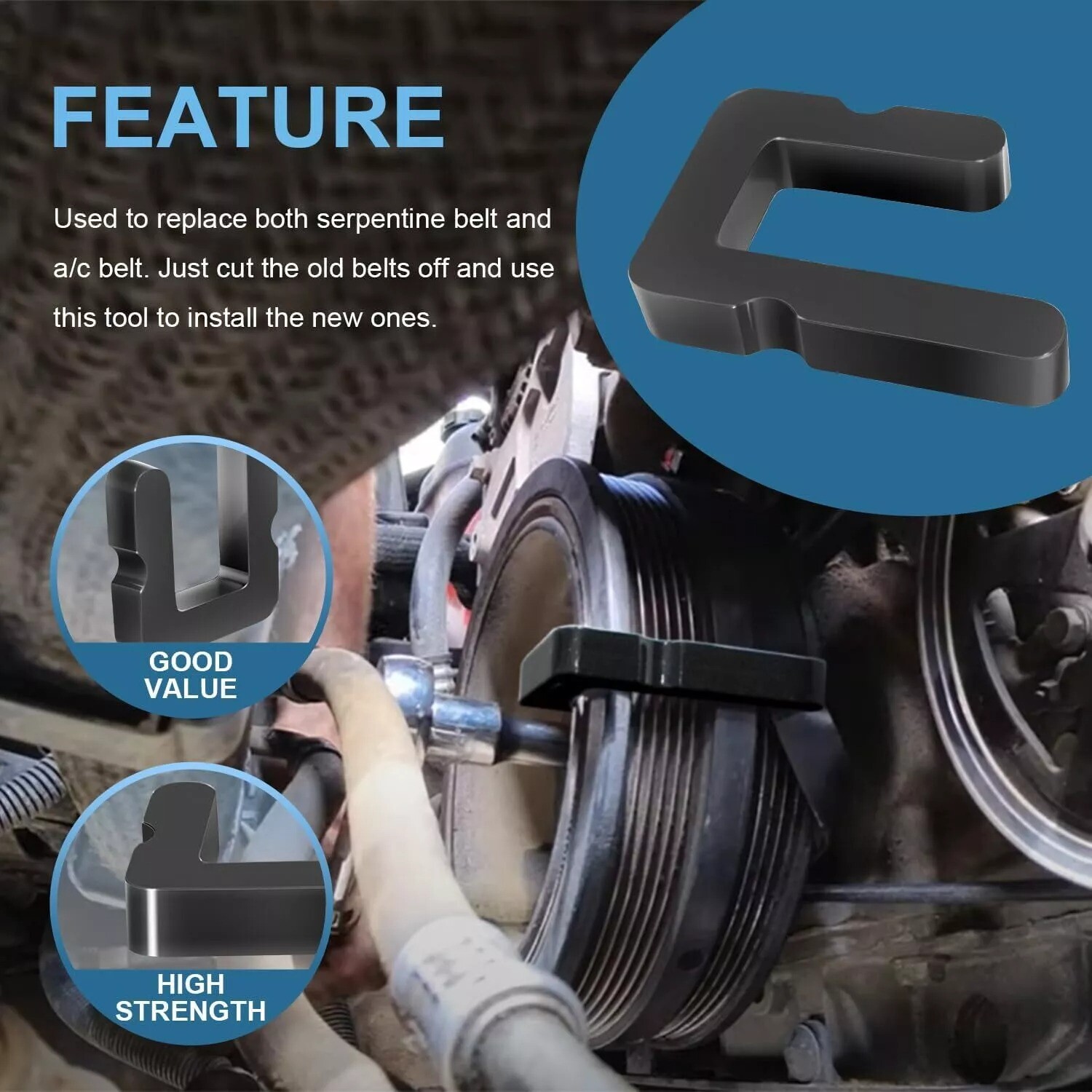 59560 Stretch Belt Tool for GM 5.3.L, 6.2L, and 6.6L Gas engines