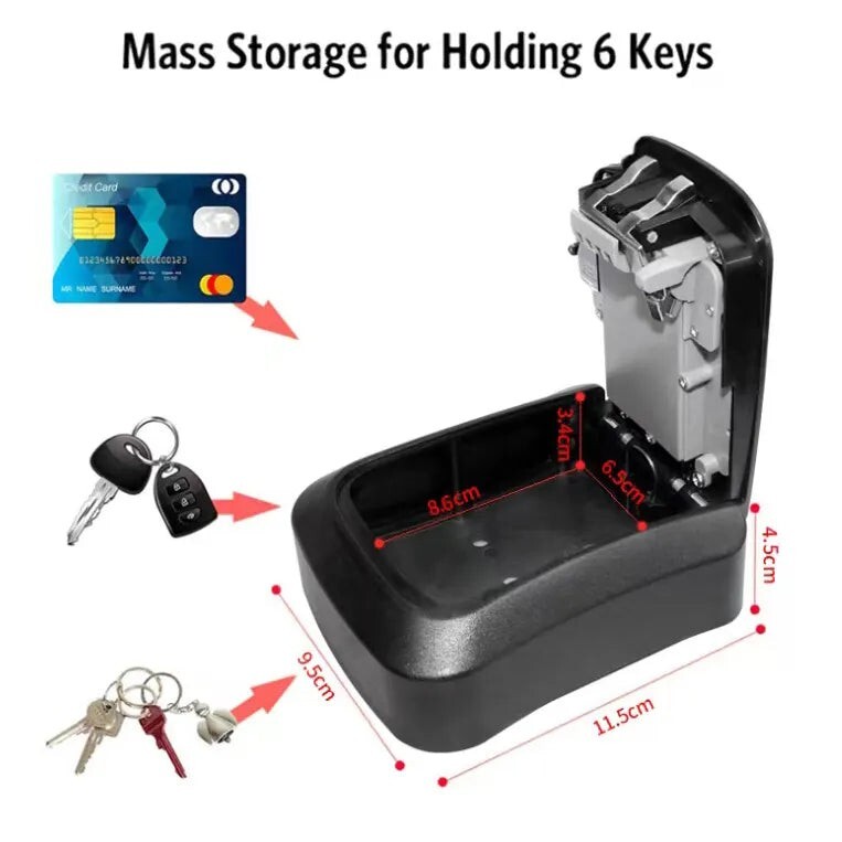 Smart Key Lock Box, BLE Electronic Digital Key Storage Safe, Wall Mount