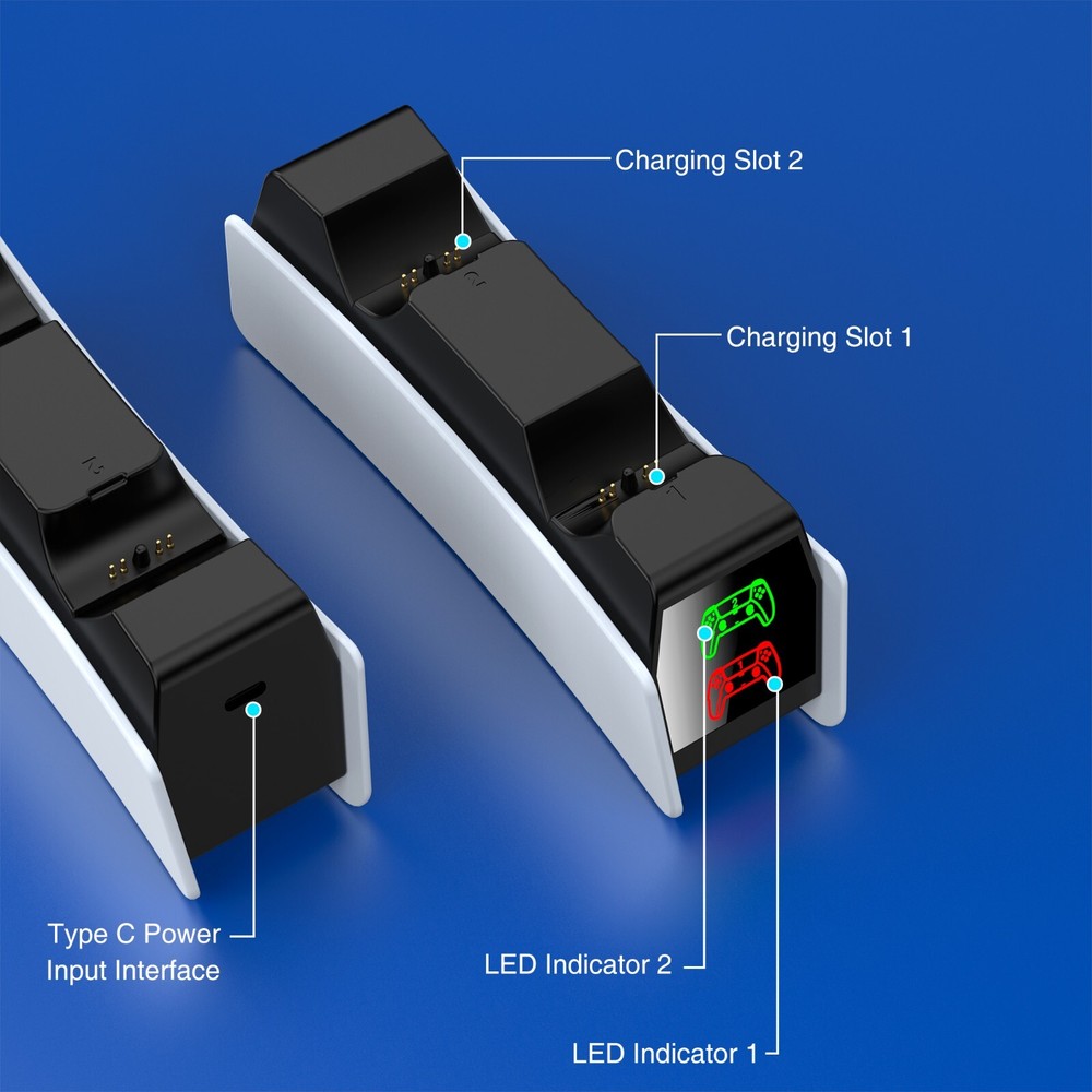PS5 Controller Charger Station for PlayStation 5 Faceplates Edge&Dual Controller