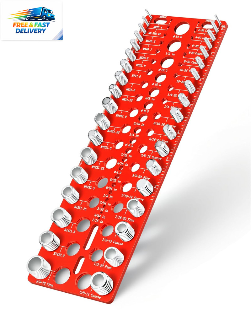 Thread Checker - 55 Nut & Bolt Thread Checker, Bolt Size and Thread Gauge 19 Sta